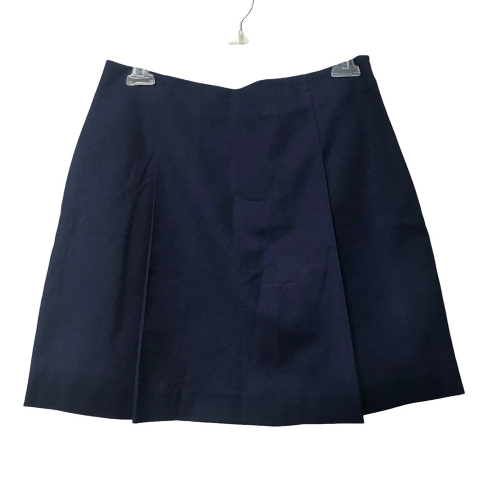 LRL Ralph Lauren Navy Blue Flat Pleat Mini skirt size 2P 2 Petite EUC